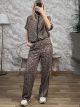 Track Top Viscose Set-Leo/Chocolat