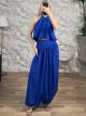 Balloon HalterNeck Top&Pants Set-10822/Royal Blue