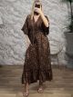 Silk GoldPrint Maxi Dress-2628/N1