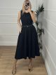 Sleeveless Pockets Dress/Black