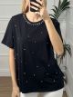 T-shirt Colored Strass/Black