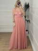 Muslin Bust Sequin Dress/Pink