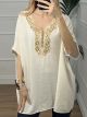 Oversized Viscose Tunic Top/Beige