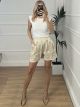 Viscose Embroidered Shorts/Beige