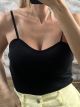 Spaghetti Straps Cups Top-3085/Black