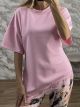 Asymmetric Lace Top-26021/Pink