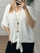 Fish Necklace Top/White