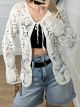 Knitted Long Sleeves Cardigan/White