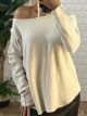 Soft Elastic Sweater-9065/Vanilla