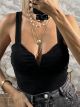 Lurex Ve Bodysuit/Black