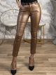 Matte Leather Skinny Pants/Camel