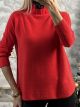 SuperSoft Elastic Turtleneck Sweater/Red