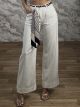 Z-WideLeg Soft Belt&Scarf Pants-32641/White