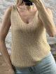Knitted Lurex Elastic Top/Light Gold