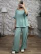 Wide Plus Size Stripes Set-26083/Mint