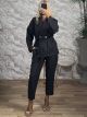 Viscose Textured Suit-84118/Black