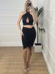 Glow SET Skirt MONOChrome-1/Black