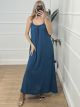 Viscose Braid Maxi Dress/Petrol
