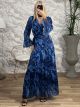 Maxi GoldenThread Wrapover Dress/Blue Royal