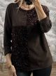 Sequin Quarter Sweatshirt/Chocolat