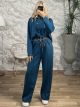 Viscose Double Waistband Set-3155/Petrol