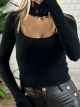 Knitted Top Choker/Black