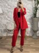 Belt Bow Suit/Red