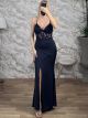 Sequinned Corset Maxi Dress/Navy Blue