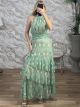 HalterNeck GoldenThread Maxi Dress-6398/Veraman&Yellow