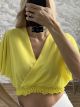 Muslin ClossSleeves Top-30931/Yellow