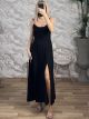 Viscose Mono Maxi Dress-2821/Black