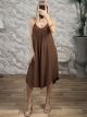 Mono Sleeveless Midi Dress-92163/Chocolat