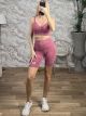 Athletic Top&Biker Leggings Set-126/Dusty Pink