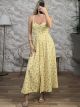LittleFlowers Βuttons Maxi Dress/Yellow