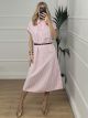 Shirt Midi Dress/Pink