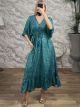 Silk GoldPrint Maxi Dress-2628/N2