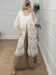 Cotton Fringe Kimono-SS/White