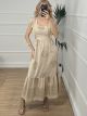 Ruffle Boho OpenBack Dress/Beige