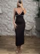 TwoTone Maxi Dress-147651/Chocolat&Beige