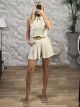Safari Vest Shorts Set NEW-19632/Ecru