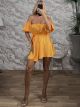 Strapless Satin Playsuit/Light Orange