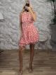 Polymorphic Top Muslin Mini Dress-FLOWER/Red