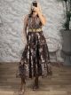 Cotton Semizie Straw Belt Maxi Dress-9992/Chocolat