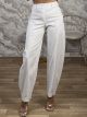 Barrel Highwaist Pants-25719/White