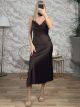 Draped Satin Midi Dress/Chocolat