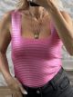 Metallic Knitted Ribbed Top-1500/Fux