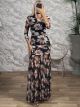 Tulle Floral Maxi Dress-20228-143/Black