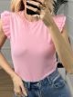 Ruffle Sleeves T-shirt/Bubble Pink