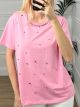 T-shirt Colored Strass/Pink