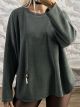 Oversized Sweatshirt-91270/Khaki